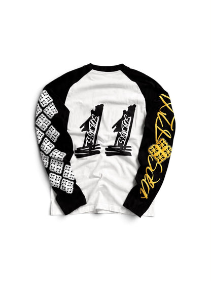 BLACK/ WHITE SANTOS LONGSLEEVE (BUY 2 = 10% OFF THE 2ND)