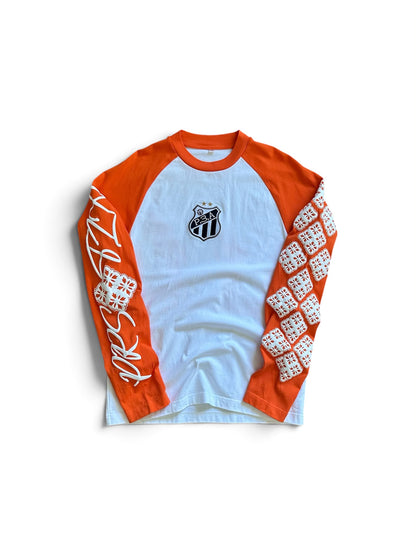 ORANGE/ WHITE SANTOS LONGSLEEVE (BUY 2 = 10% OFF THE 2ND)